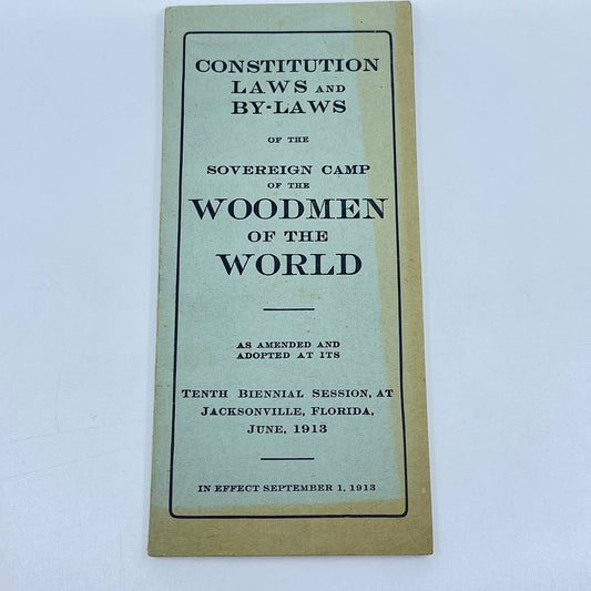 1913 Woodmen Of The World Constitution & By-laws Jacksonville FL TE8-3