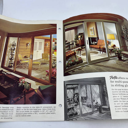 1950s Pella Wood Sliding Glass Doors Fold Out Brochure & Cover Letter TH7