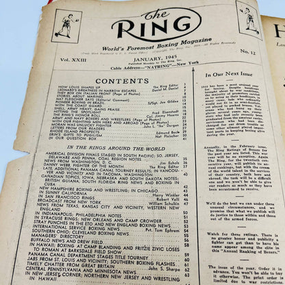 1945 Jan - The Ring Boxing Magazine – Benny Leonard Cover WWII Leonard-White TA5