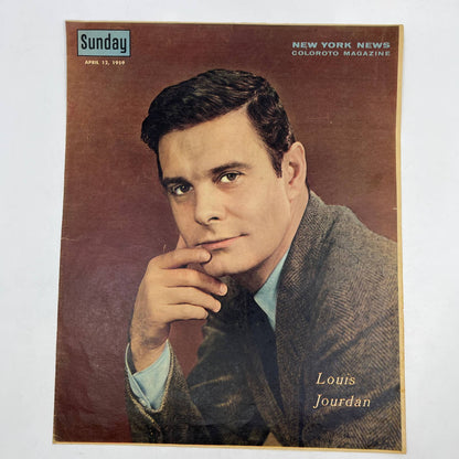 1959 LOUIS JOURDAN Sunday New York News Coloroto Magazine Cover Only FL4