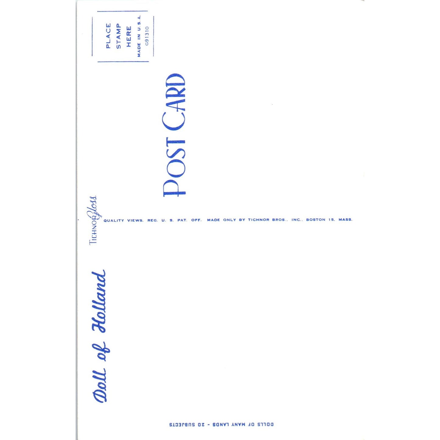 Doll of Holland - Dolls of Many Lands Series Original Postcard PB4