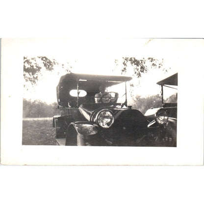 Antique RPPC Postcard Early Automobile Motor Car Closeup EA3