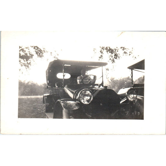 Antique RPPC Postcard Early Automobile Motor Car Closeup EA3
