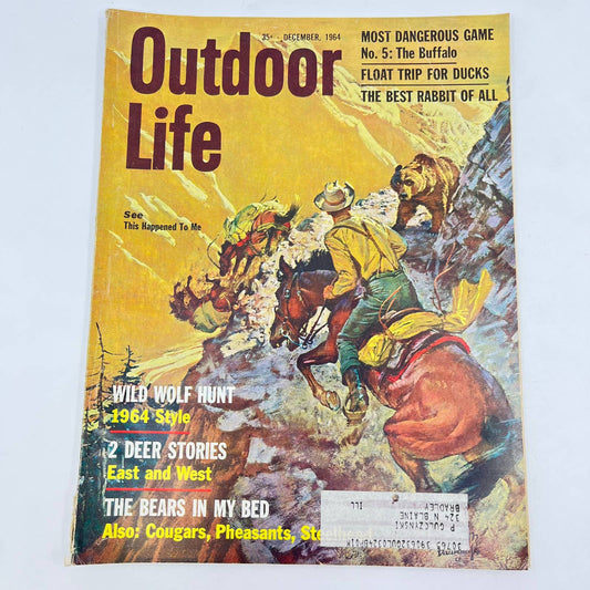 1964 Dec Outdoor Life Magazine Wild Wolf Hunt Deer Hunting Stories TE8