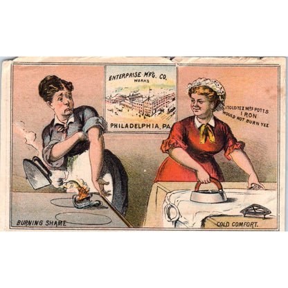 Mrs. Potts Sad Iron W.K. Morison & Co Belfast Maine Victorian Trade Card TK1-P3