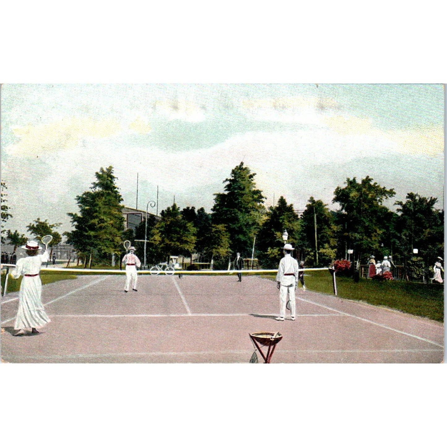 Victorian Tennis Match Original Postcard TK1-23-2
