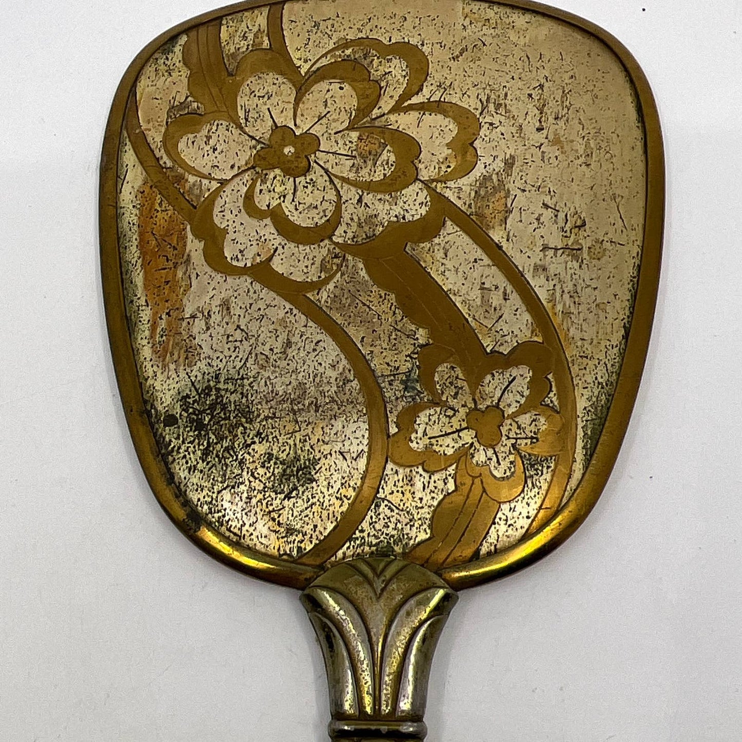 Vintage Art Nouveau Vanity Mirror Brass Tone TH3