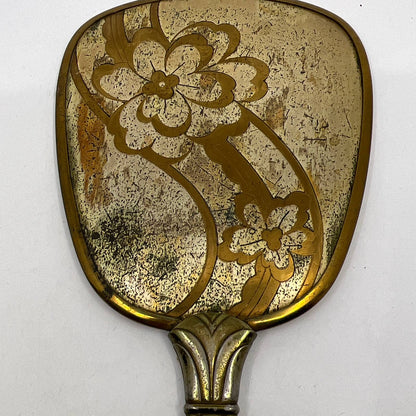 Vintage Art Nouveau Vanity Mirror Brass Tone TH3