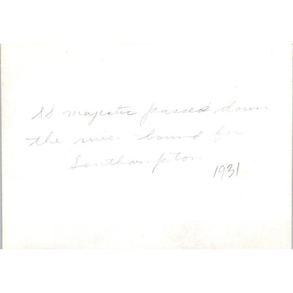 c1930 Original Photo S.S. Majestic Steamship on River in Southampton 3x4 TJ9-PG7