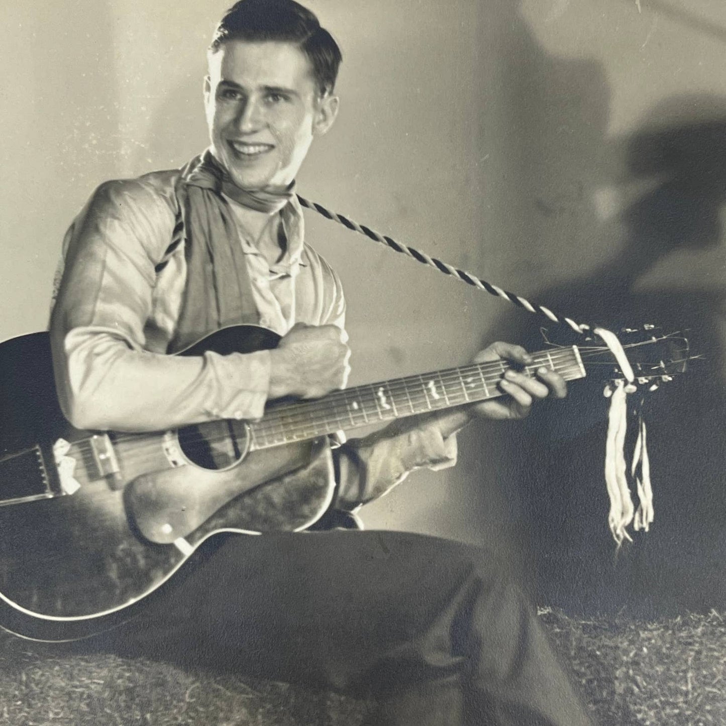 1950s Country Western Music Portrait Man Playing Guitar Photograph 8x10" AB7
