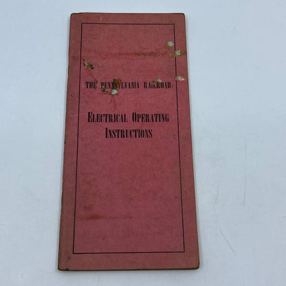1960 The Pennsylvania Railroad Electrical Operating Instructions Book  TG6
