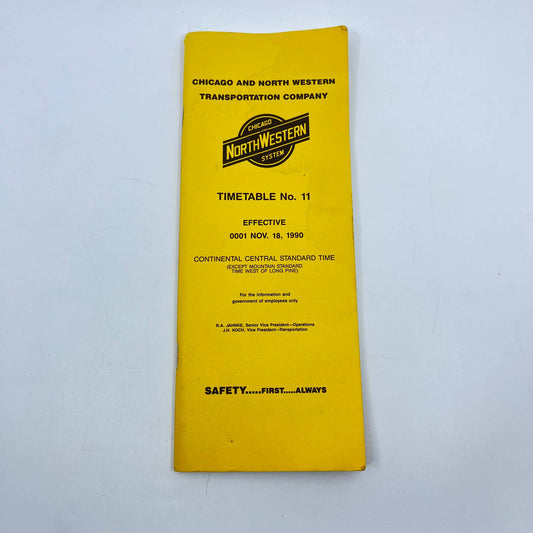 1990 Chicago Northwestern System RR Timetable No. 11 Booklet TE3