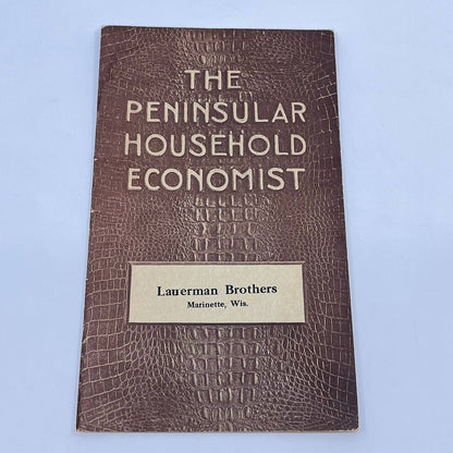 1915 Expense Recipe Book Peninsular Stove Co. Lauerman Bros Marinette WI TC6-2