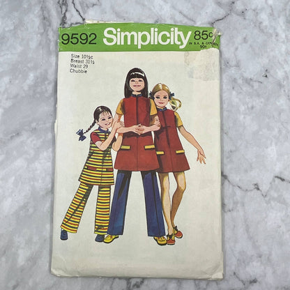 1971 Sewing Pattern Simplicity 10.5c Childs Skirt Jacket Shirt Pants 9592 TI7