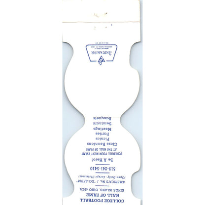 1980s College Football Hall of Fame Helmet Matchbook Cover SA6-M4