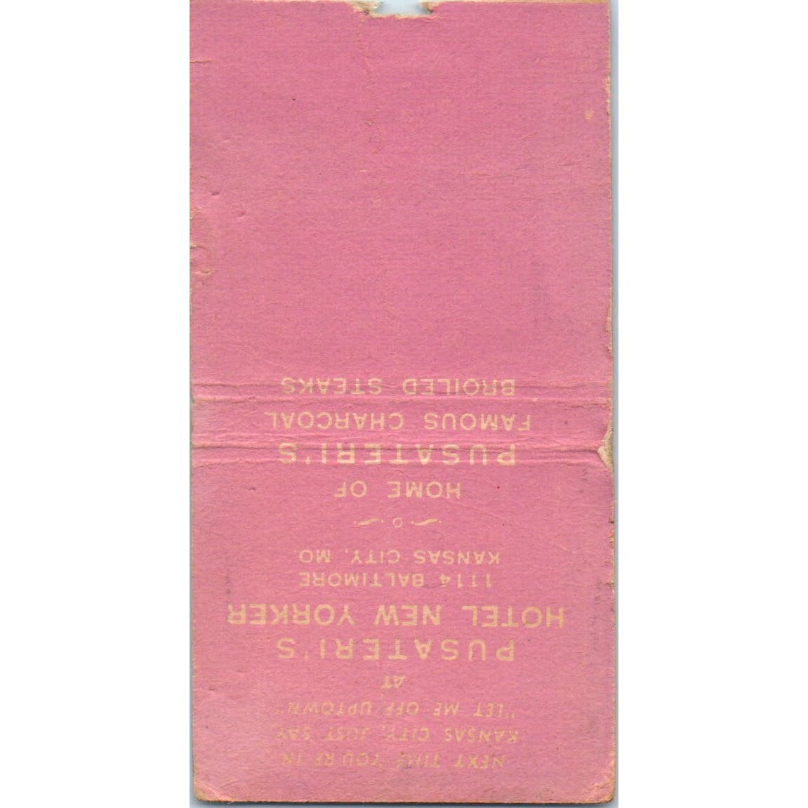 Pusateris Cocktail Lounge Kansas City MO Advertising Matchbook Cover SA9-M2