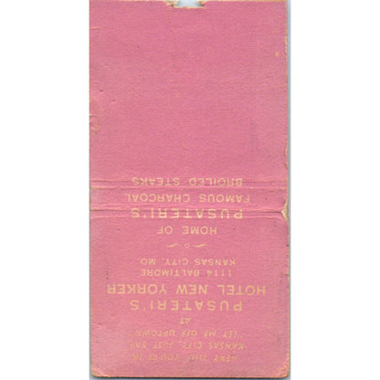 Pusateris Cocktail Lounge Kansas City MO Advertising Matchbook Cover SA9-M2
