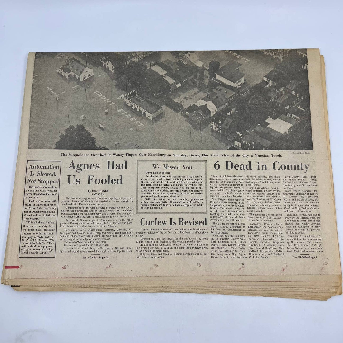 1972 June 28 The Patriot Evening News Hurricane Agnes Anatomy of a Disaster TH6