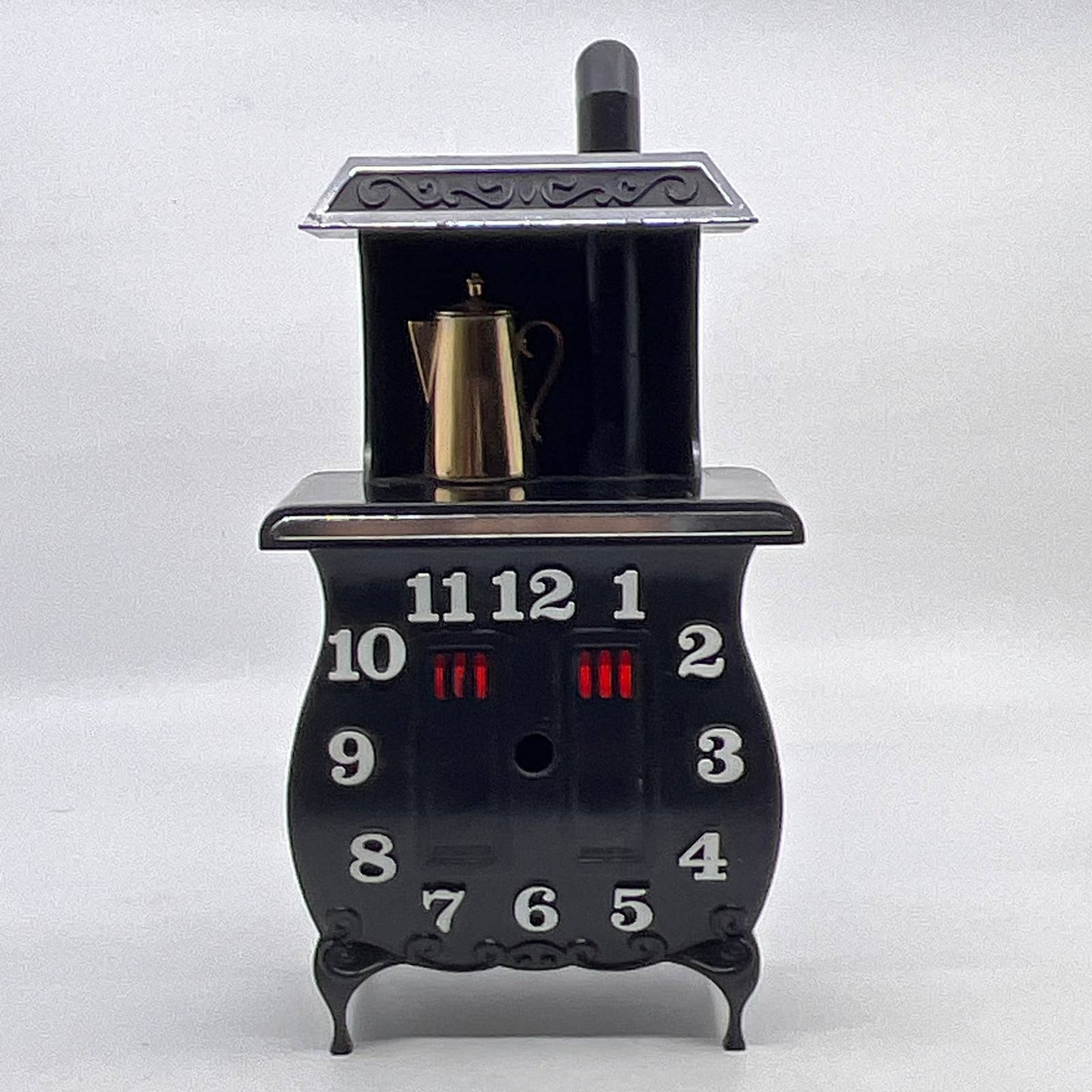 Vintage Spartus Black Pot Belly Stove Shaped Electric Plugin Clock FACE ONLY TH5