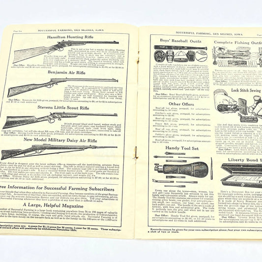 1919 Successful Farming Magazine Reward Book Catalog Magazine Sales AB7