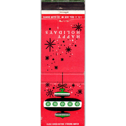 1950's Atomic Christmas Ornament Happy Holidays Matchbook Cover MM9-8