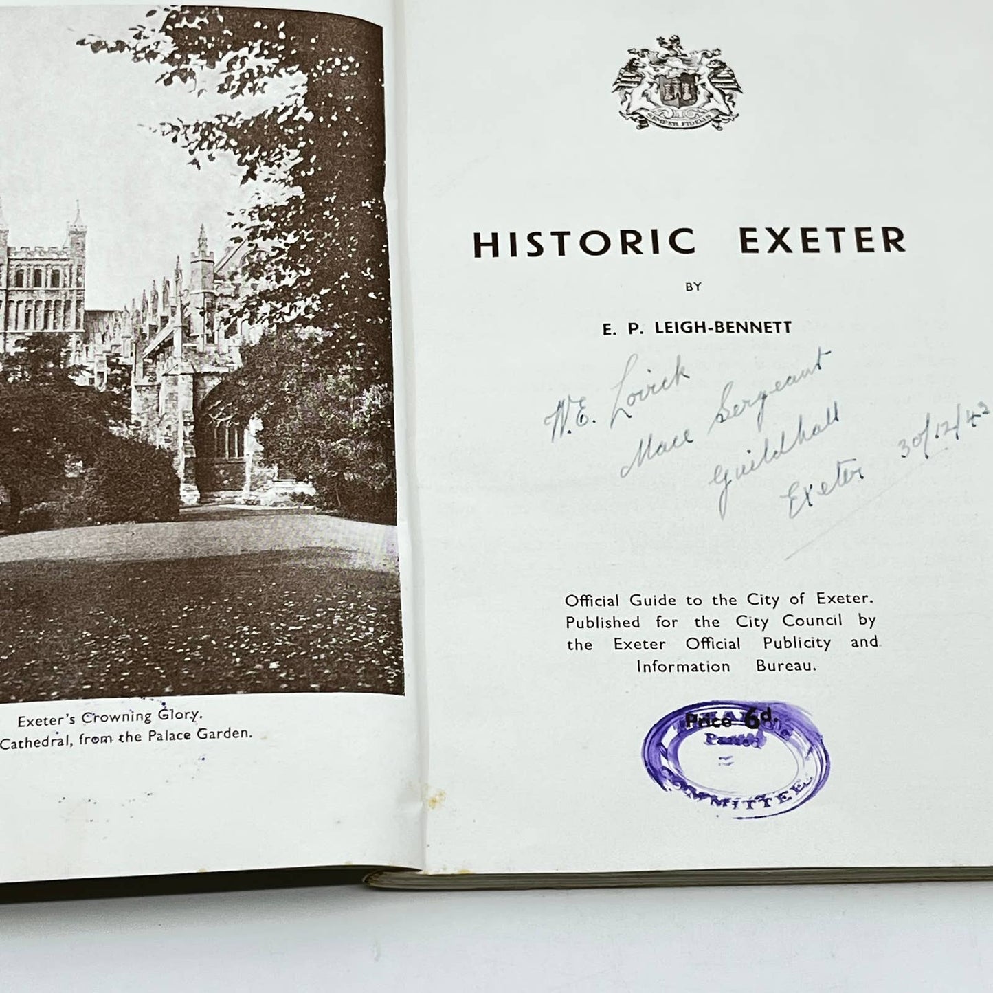 1933 Historic Exeter: Official guide to the city of Exeter Leigh-Bennett TF8