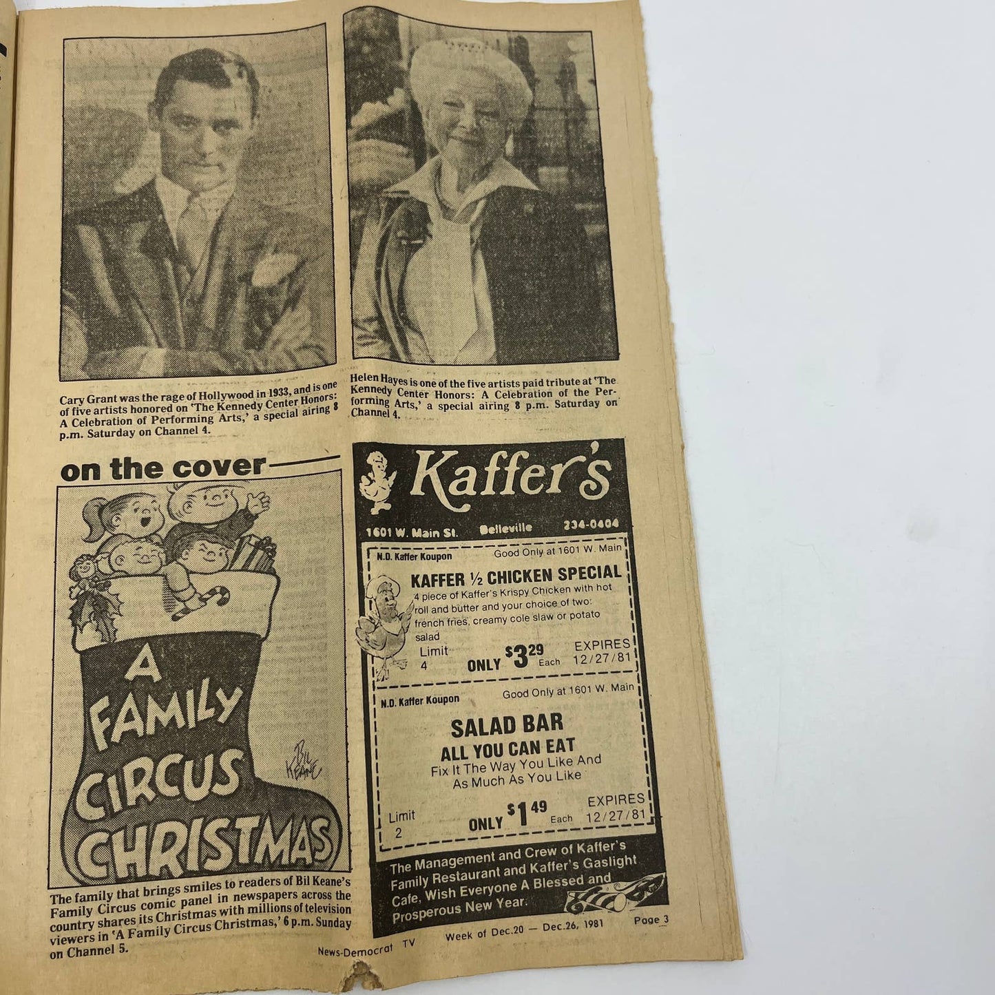 1981 Dec 20 Bellville IL News-Democrat TV Listings A Family Circus Christmas TG6