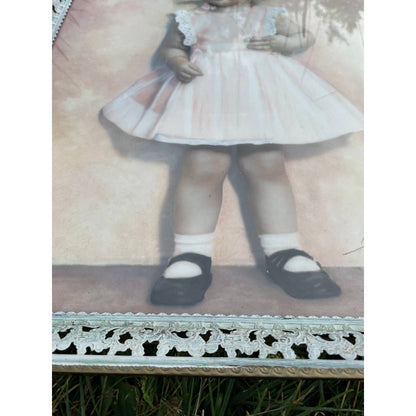 Vintage Framed Original Signed Portrait of Little Girl by Eliva Cook