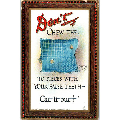 Don't Chew The Rag With Your False Teeth Raphael Tuck Original Postcard TK1-25