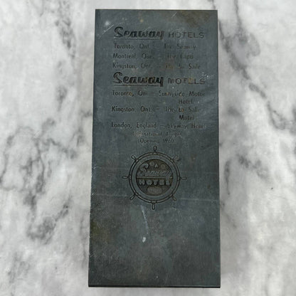 Vintage Printing Letterpress Printers Block Plate Seaway Hotels Motels TJ52