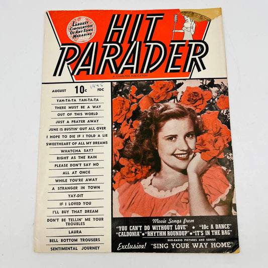 Vintage Hit Parader Magazine August 1945 Joyce Reynolds Ann Rutherford BA4