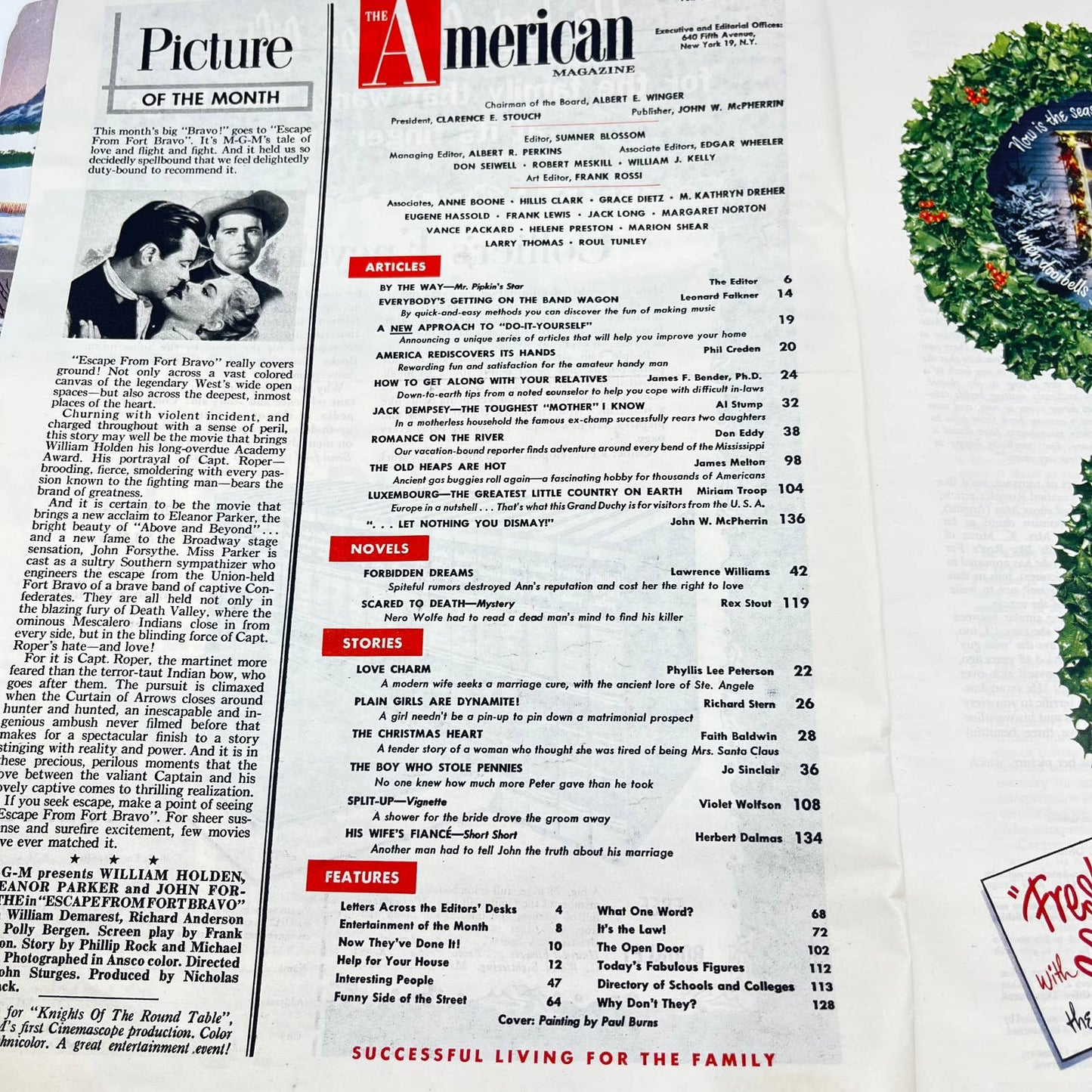 The American Magazine Dec 1953   Christmas Tree Baby Cover Plain Girls TC6