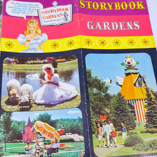 1970s Wisconsin Dells Storybook Gardens Amusement Park Brochure Fold Out SC6