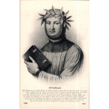 Petarque Poete Italien Original Postcard TK1-P19