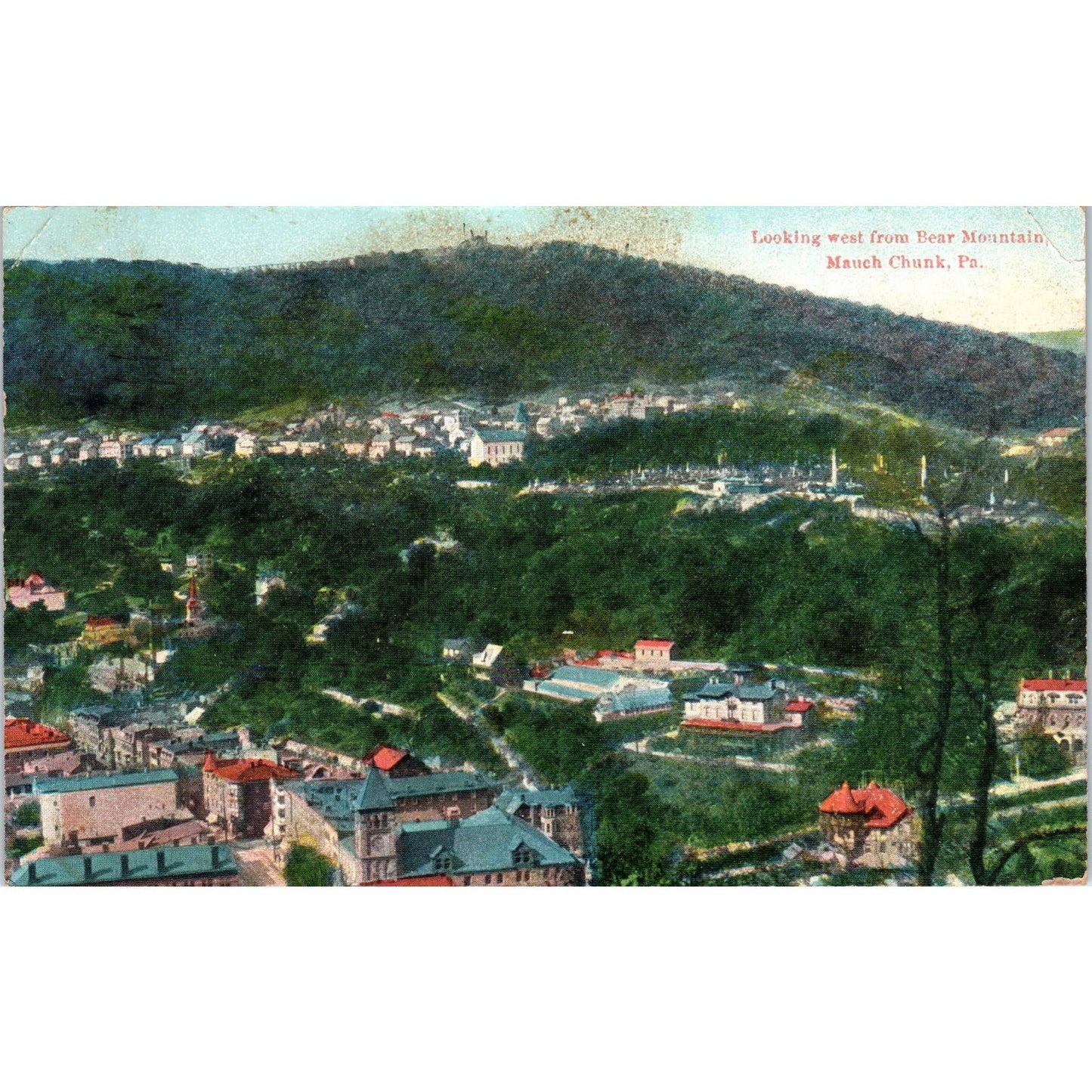 1910 Postcard Mauch Chunk Looking West From Bear Mountain PA TD8-P2