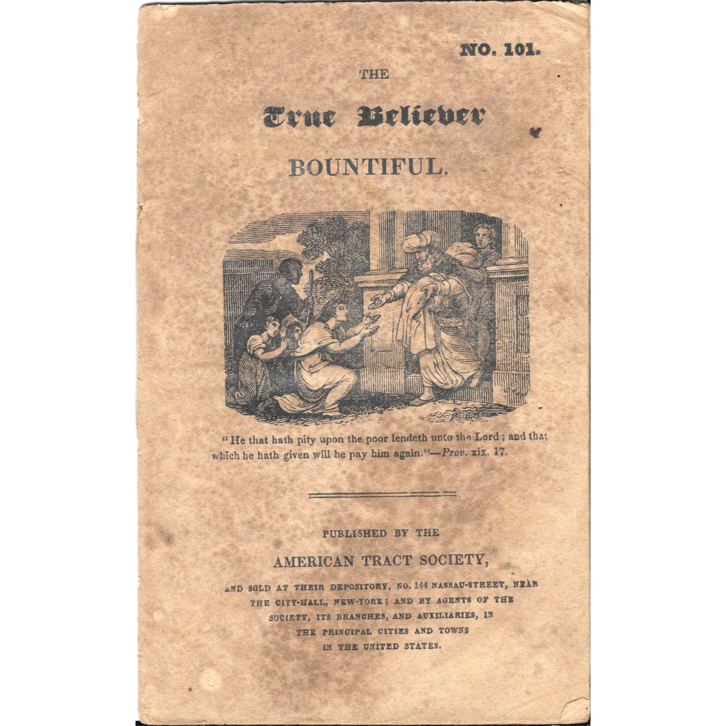 1800s Original Tract - THE True Believer BOUNTIFUL American Tract Society TJ7