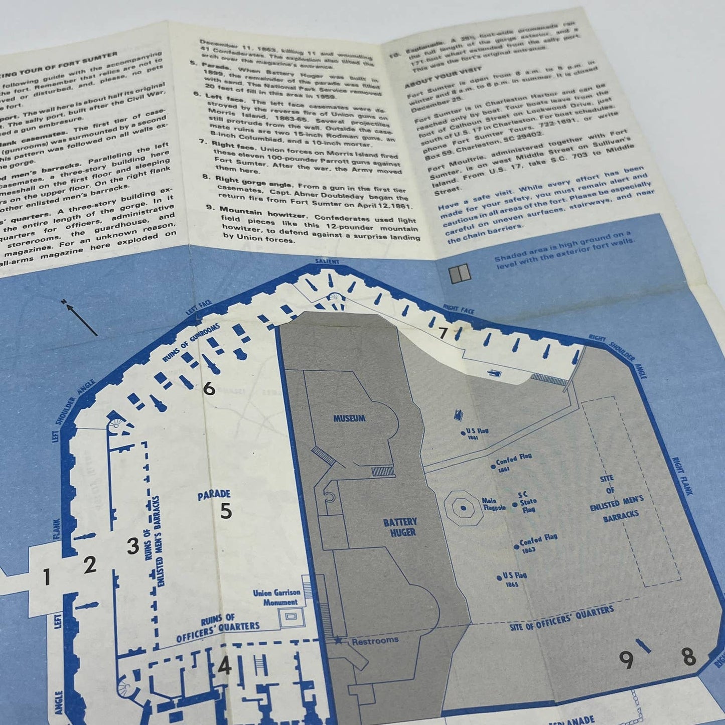 1977 Fort Sumter National Monument  Walking Tour Leaflet & Fold Out Map TG6