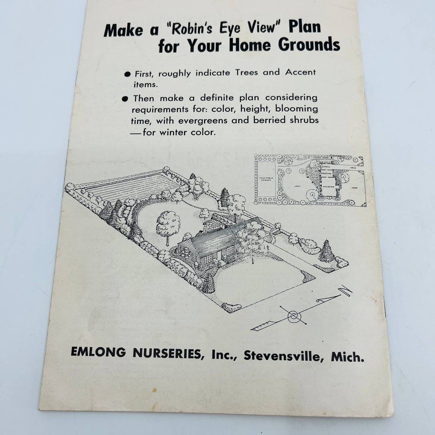 1950s Emlong Nurseries Stevensville MI Guide to Better Gardening Booklet BA4