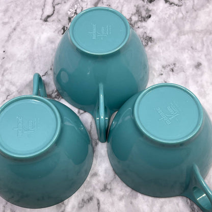 MCM Sun-Valley Melmac Teal Coffee Tea Cup Malamine SET OF 3 TJ5