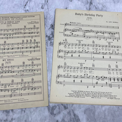 Baby's Birthday Party Ann Ronell Vintage Sheet Music 1930 TH5