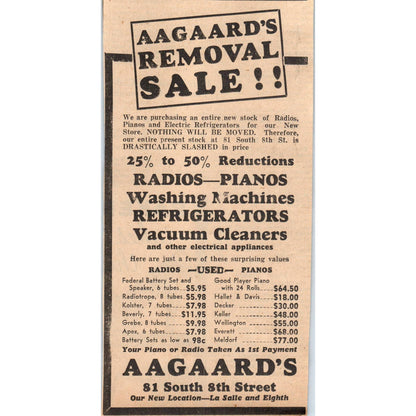 1935 Mpls Journal Newspaper Ad AAgaard's Department Store LaSalle & 8th FL5-3