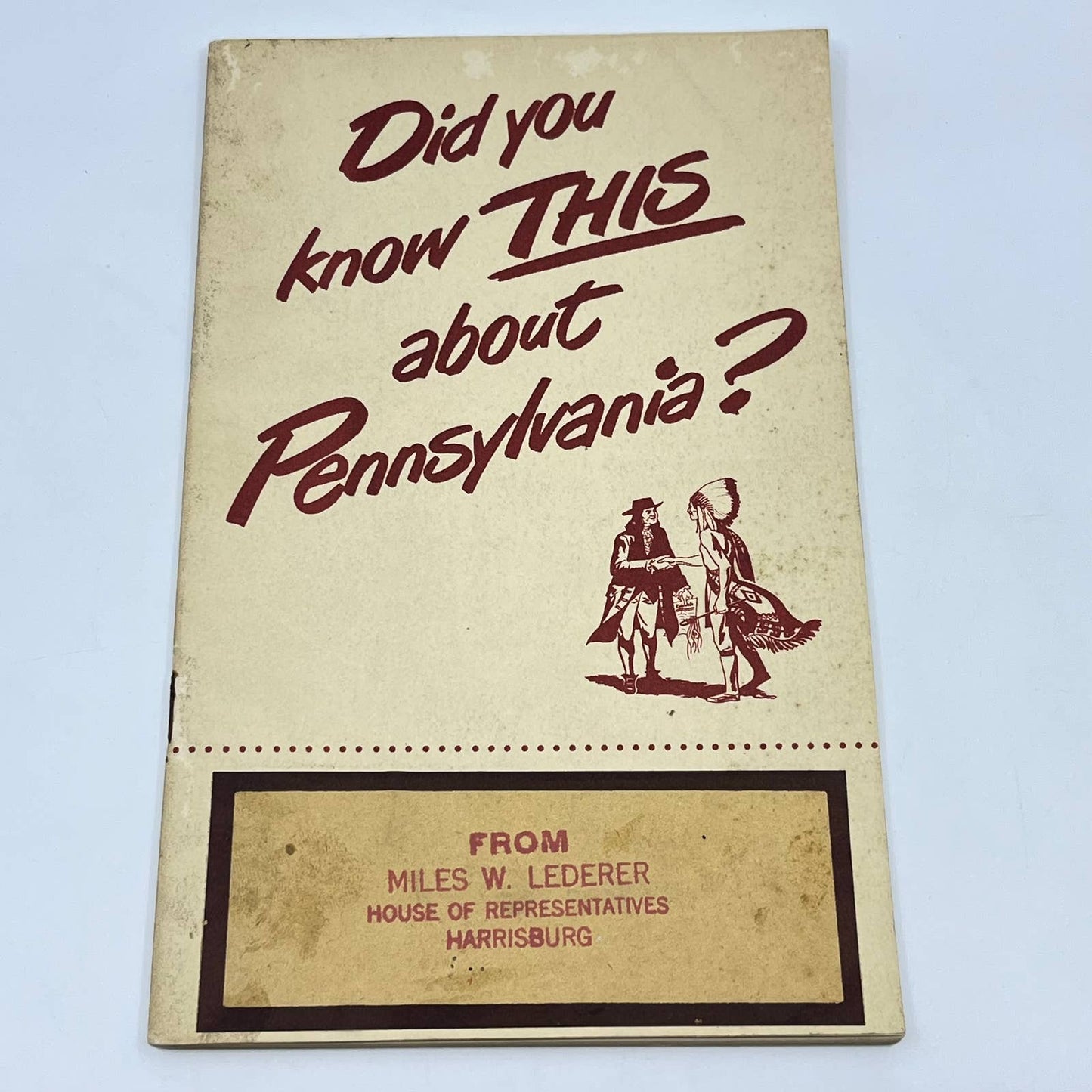 1950s Did You Know This About Pennsylvania? PA Dept Of Commerce Booklet TF9