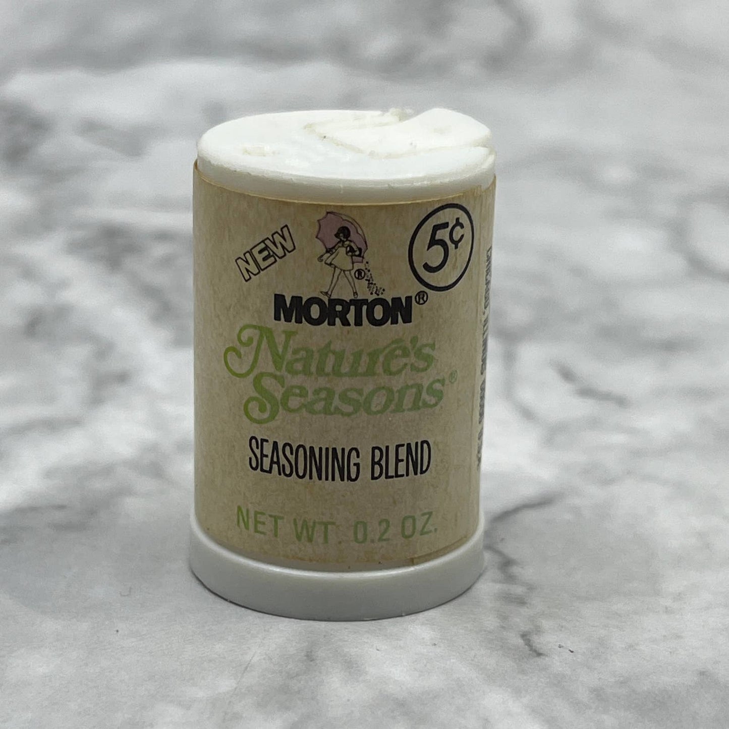 Vintage Morton Salt Mini Shaker 1.25" Nature’s Seasons Blend Advertisement SE7