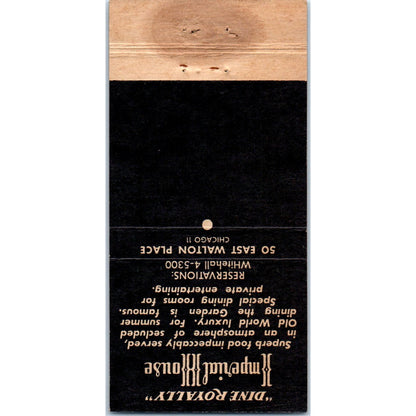 Imperial House Chicago Advertising Matchbook Cover MM9-6
