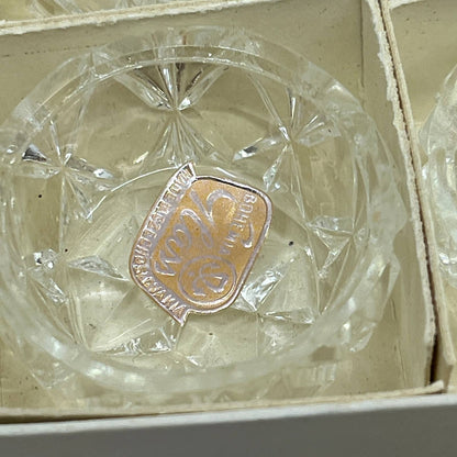 Bohemia Glass Czechoslovakia Crystal Glass Salt Cellar & Spoon Set w Box NOS TK2