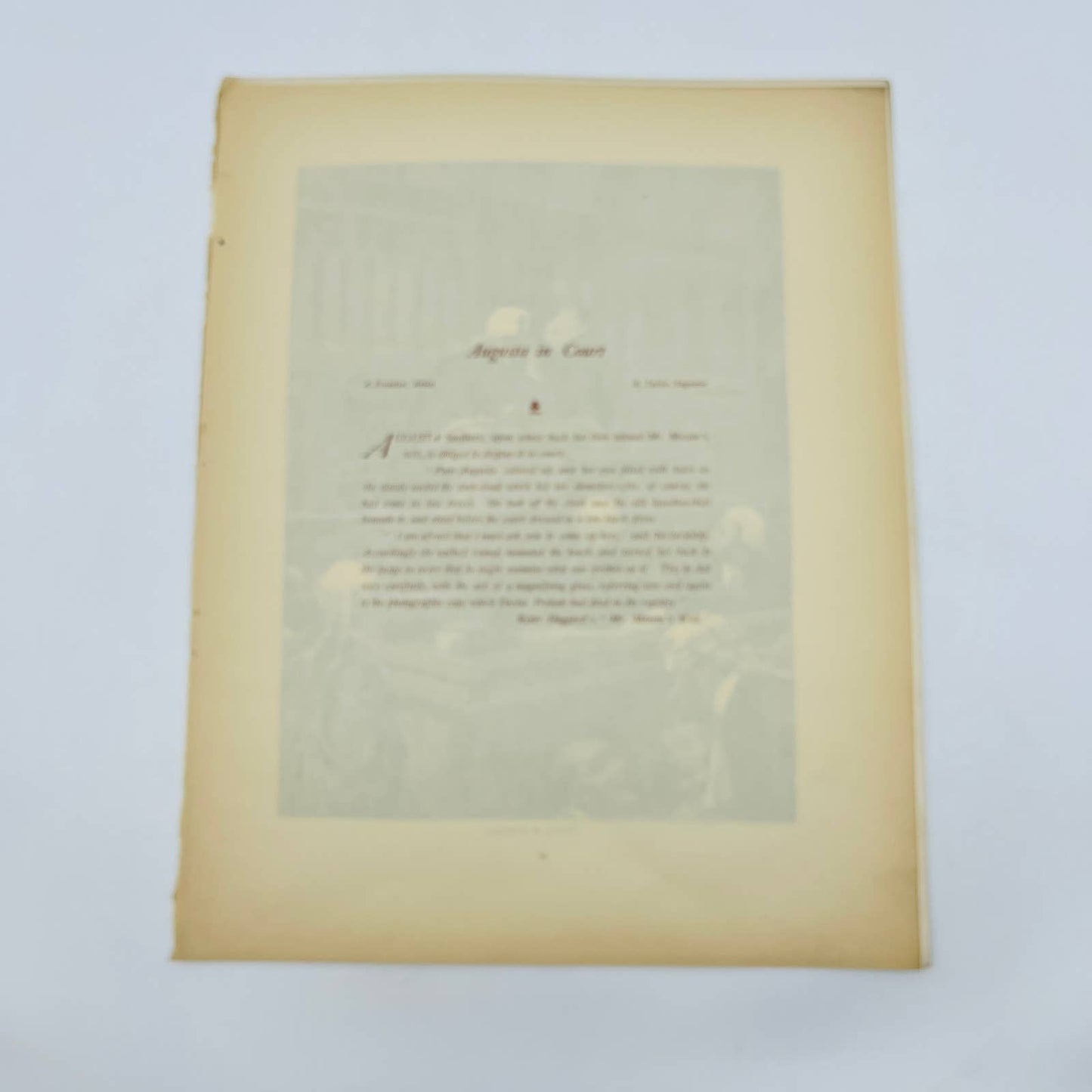 1880s Victorian Art Print Engraving Haggard Mr. Meeson’s Will AUGUSTA IN COURT