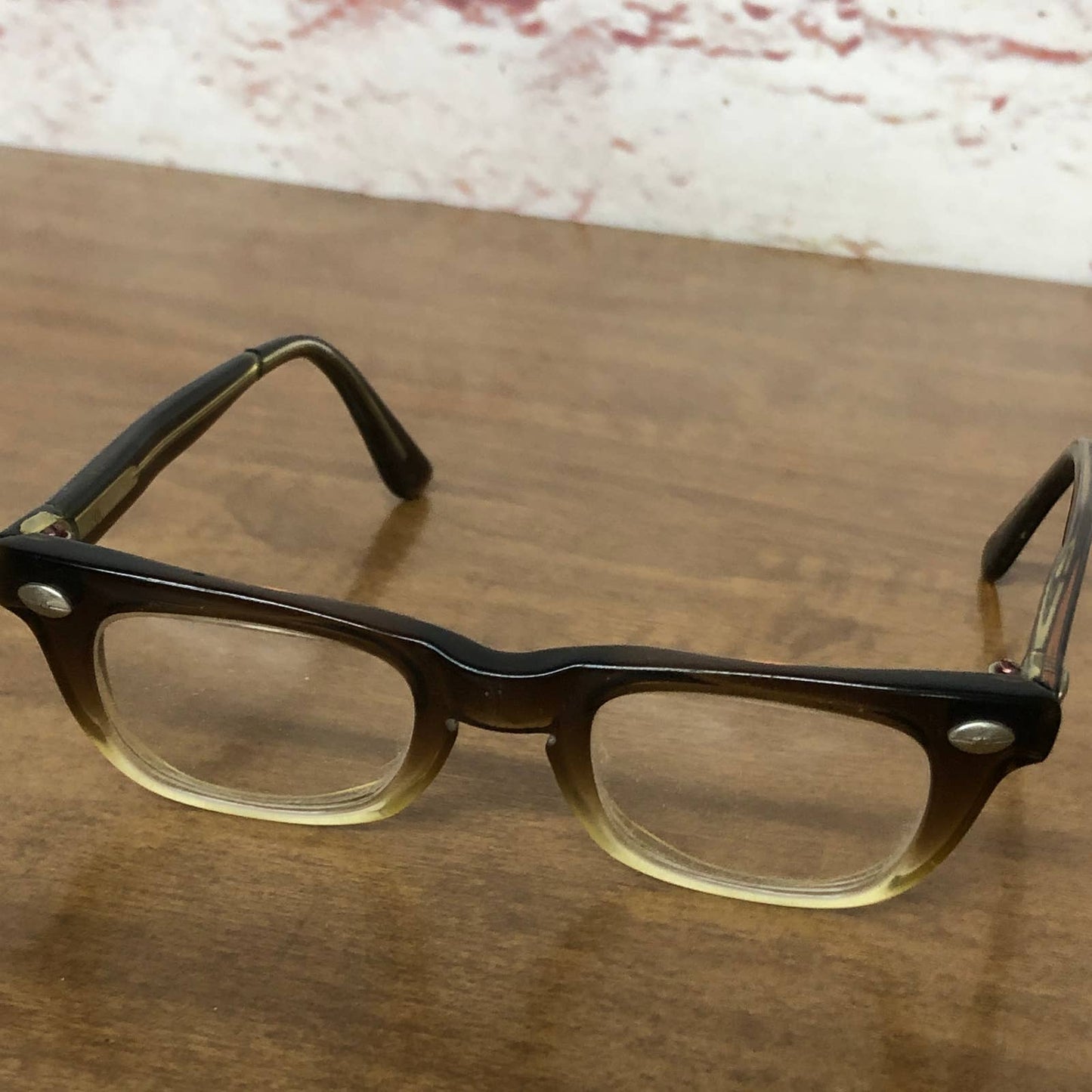 1950s AO Kids Horn Rimmed Glasses 5.25 w/ Lenticular Bear Case TH3