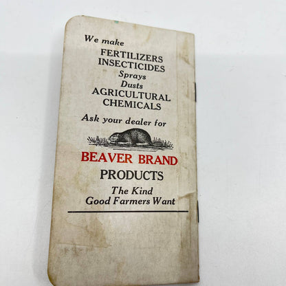 1920s Advertising Memo Book Beaver Brand Fertilizers A.D. Graham Somerset PA TE1