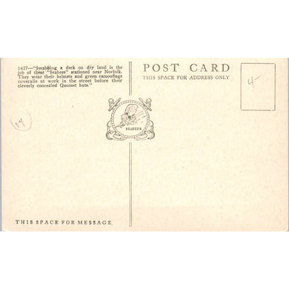 Seabees Clean Up Their Hives Camp Perry VA Navy - Original RPPC Postcard TJ7-RP1