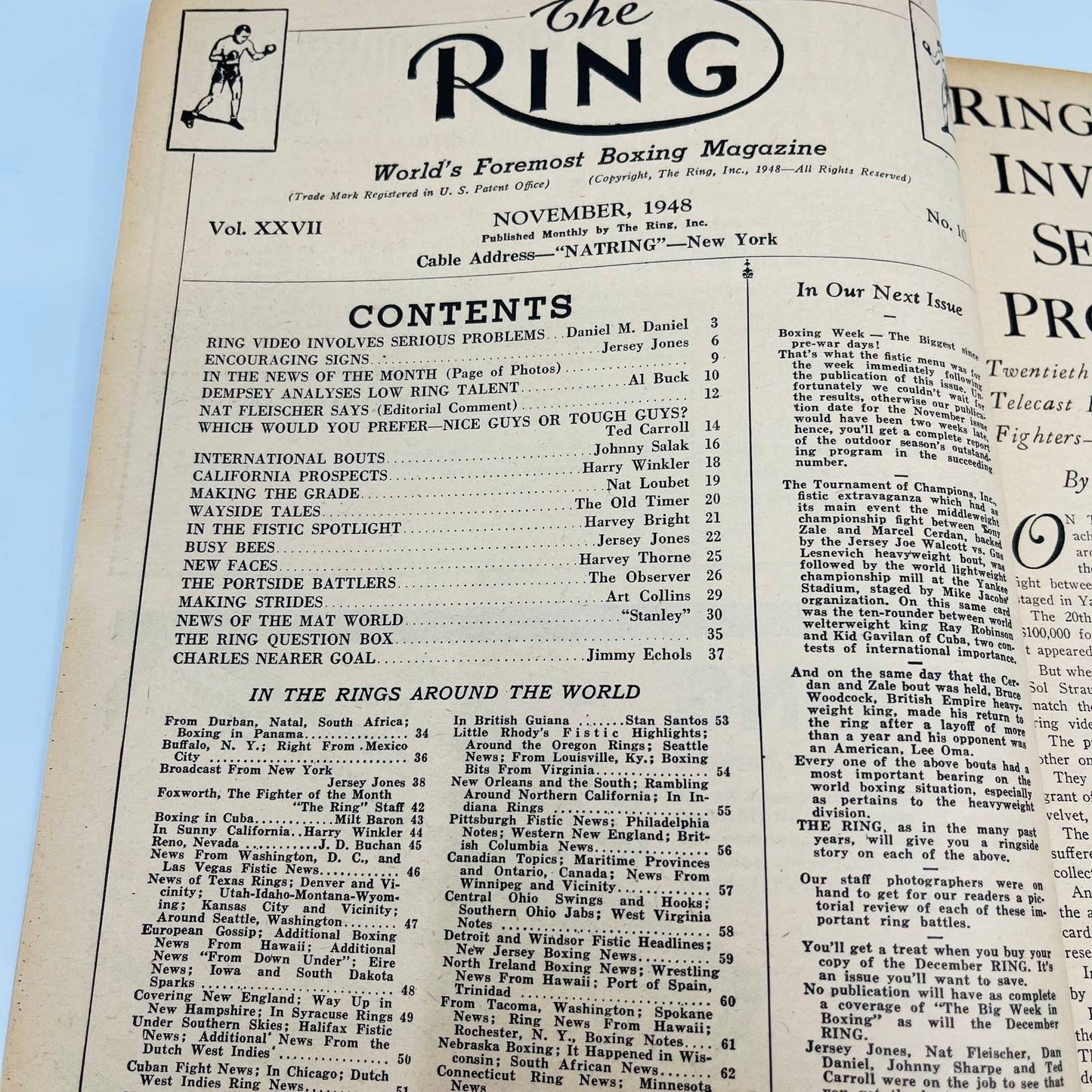 1948 Nov - The Ring Boxing Magazine – Freddy Mills Cover TA5